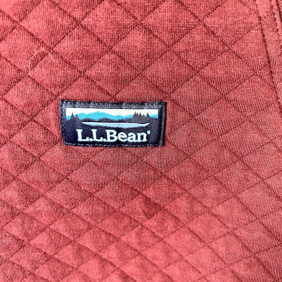L.L.Bean Quilted Crewneck Sweatshirt - Maroon - Picture 4 of 6